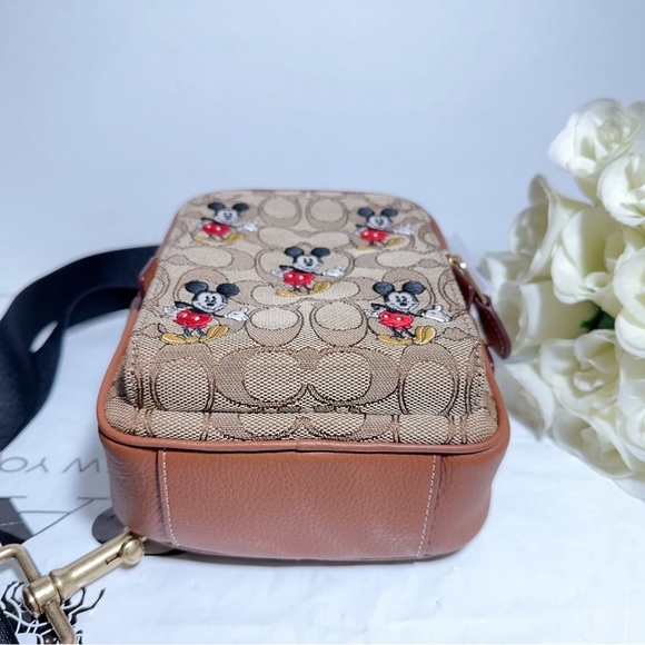 Disney X Coach Track Pack 14 In Signature Jacquard With Mickey Mouse Print cm721 - Picture 9 of 9